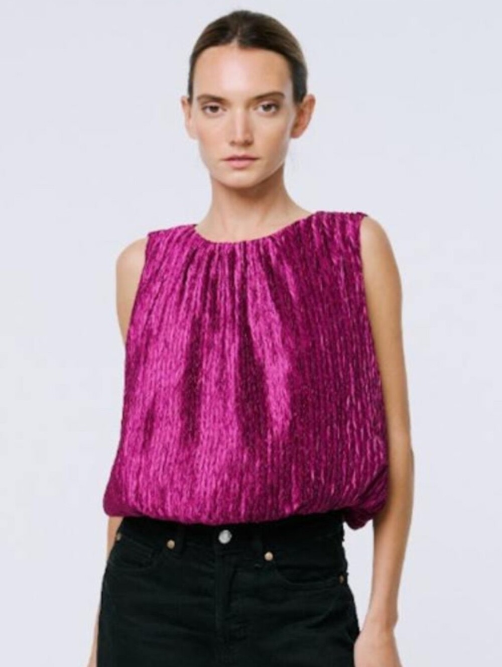 CIEBON NWT Sleeveless Purple Fuchsia Pl Bubble Top - Small